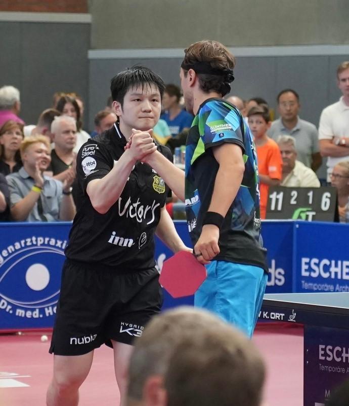 樊振东3-1战胜泽利科，收获德甲首场胜利